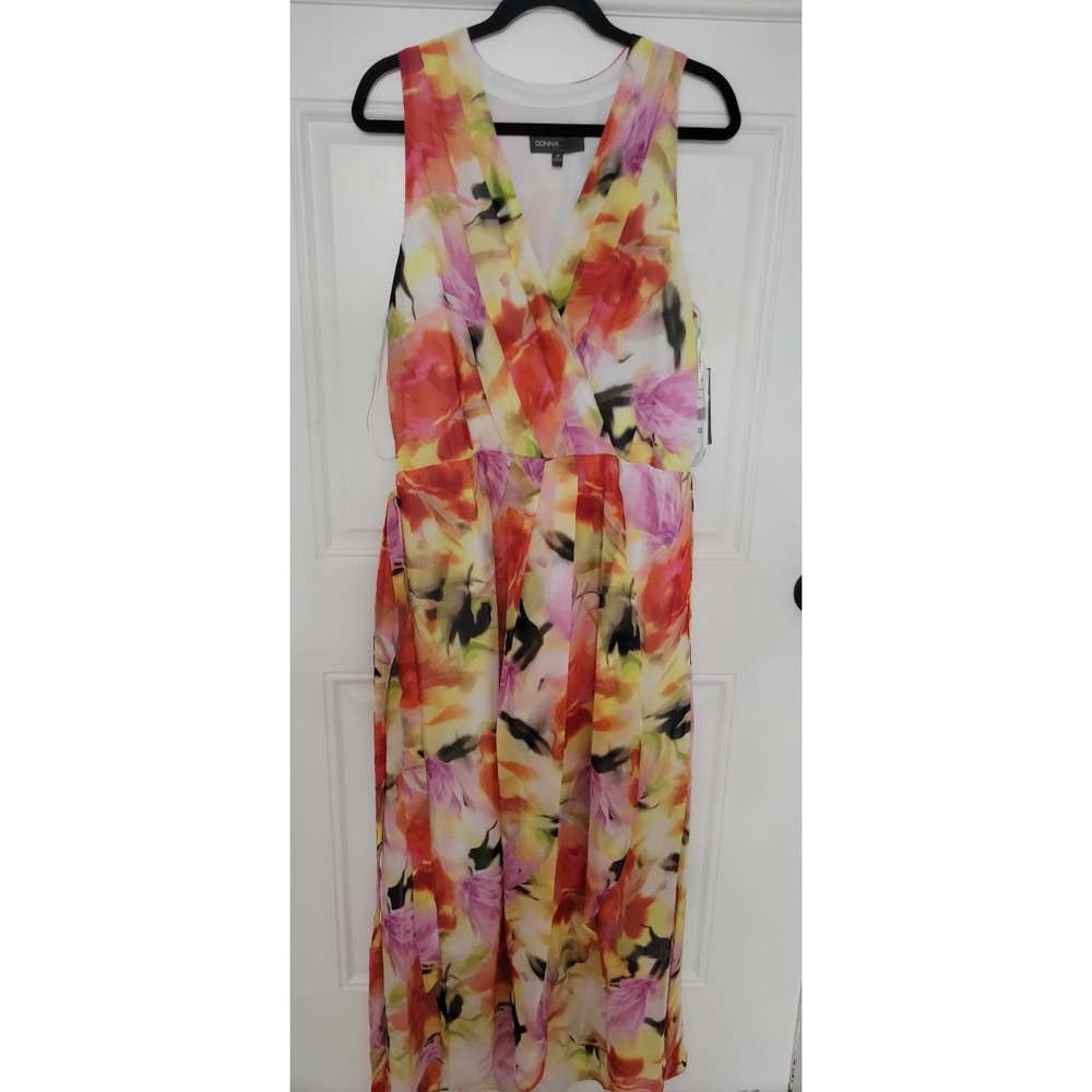 Donna Ricco NY Women's Dress Multicolor Size 12 Floral Bare Shoulders